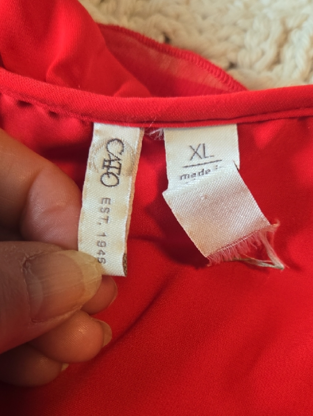 Cato Red Ruffle Tie-Front Topper - Picture 4 of 6